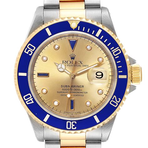 rolex submariner steel and gold diamonds serti dial|Rolex 16803 vs 16613.